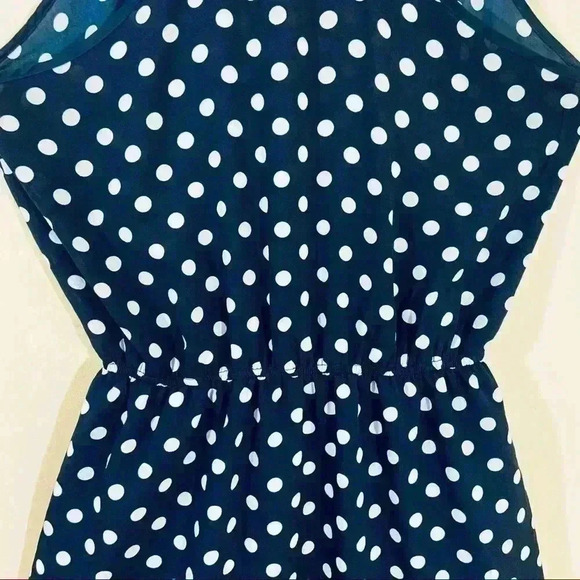 Olive & Oak Blue Polka Dot Sheath Tank Spaghetti Strap Mini Dress Size XS - Picture 12 of 13